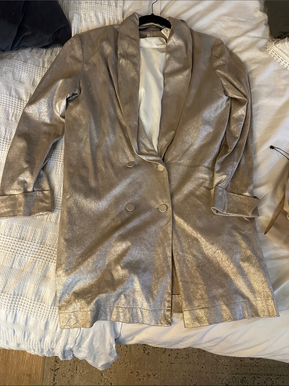 Zara metallic long blazer